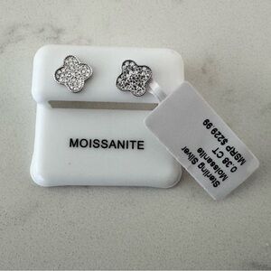 Moissanite Clover Stud Earrings